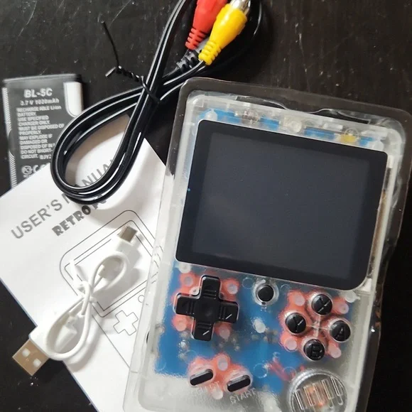 Retro Handheld Gaming Console - Transparent BLUE Accent - Picture 2 of 4